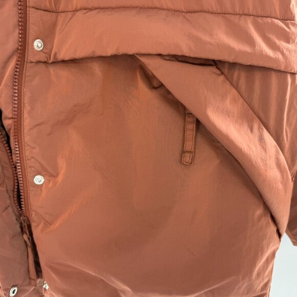 Moussy Puffer Jacket Detachable Hood Insulated Terracotta Free/ One Size - Picture 6 of 15